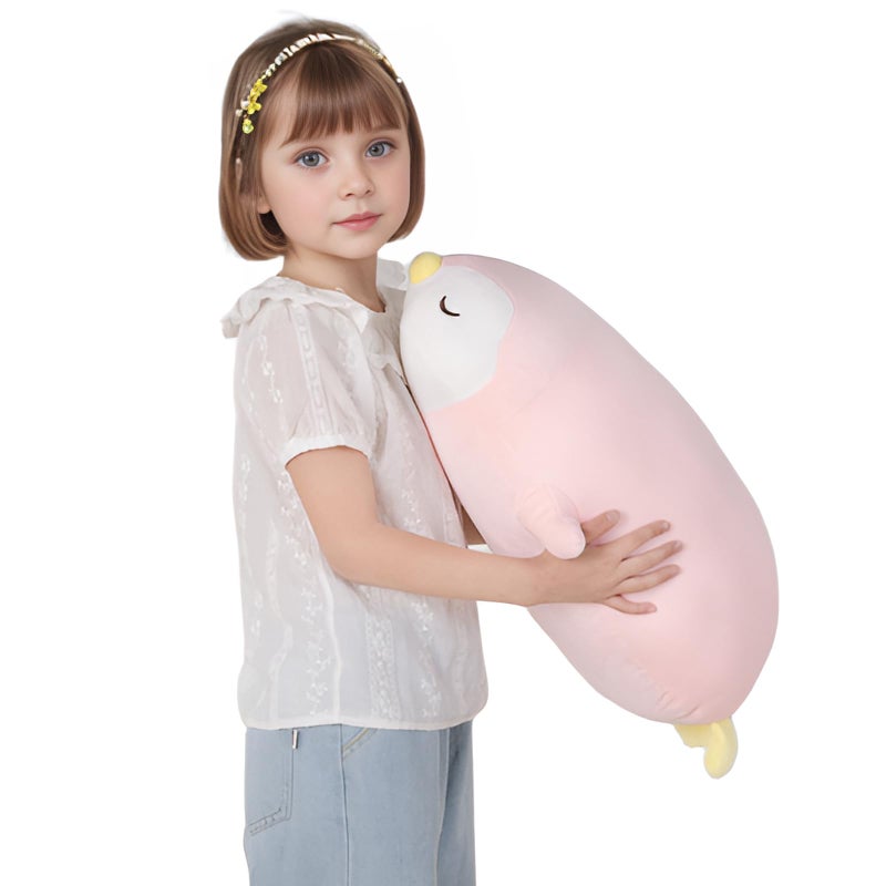 Ffxiong 22 "" Pink Penguin Stuffed Animal Large Plush Toy Cute Soft Body Pillow Big Penguin Plushies Doll Gift For Kids Girl Boy Birthday Valentines - Image 3