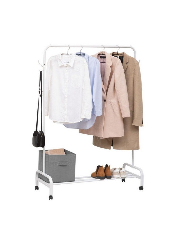 Five Simply Smart Single Rail Clothes Rack on Wheels White 160 x 45.5 x 118 cm 203116 - Image 5