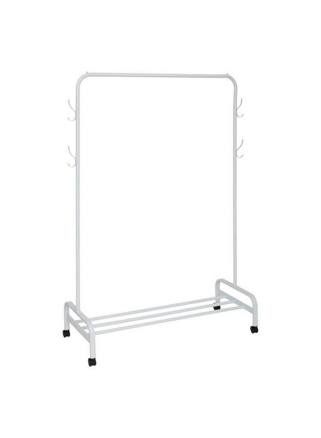 Five Simply Smart Single Rail Clothes Rack on Wheels White 160 x 45.5 x 118 cm 203116 - Image 1
