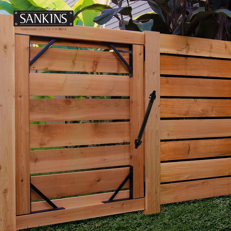 SANKINS 14" Gate Spring Self Closing Heavy Duty Outdoor Door Spring Automatic Metal Gate Closure Hardware with Adjustable Tool for Wooden and Vinyl Fence, Black - Image 5