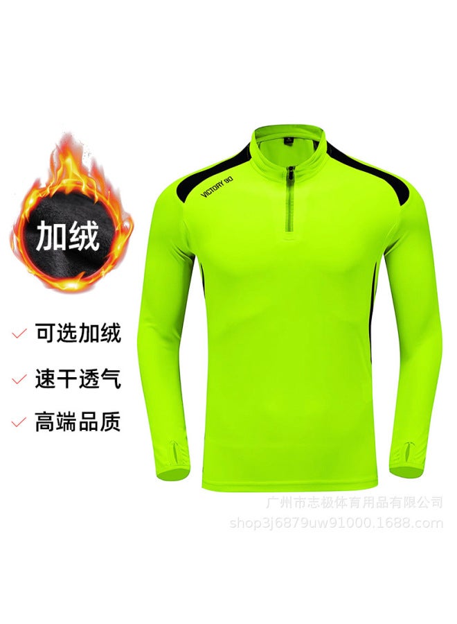 Fluorescent Green-plus Velvet Warm Football Jersey - Image 1