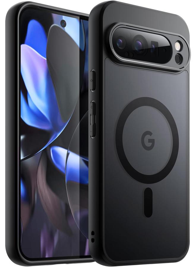 جي تيك جراب مغناطيسي لهاتف Google Pixel 9 Pro Xl 2024 متوافق مع Magsafe غطاء خلفي شفاف غير لامع مقاوم للصدمات أسود - Image 1