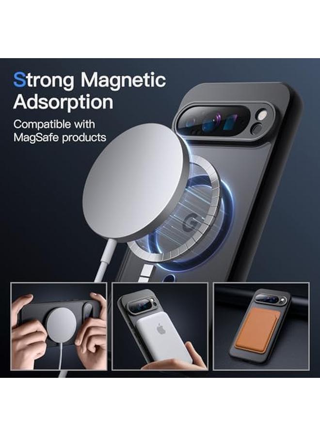 جي تيك جراب مغناطيسي لهاتف Google Pixel 9 Pro Xl 2024 متوافق مع Magsafe غطاء خلفي شفاف غير لامع مقاوم للصدمات أسود - Image 3