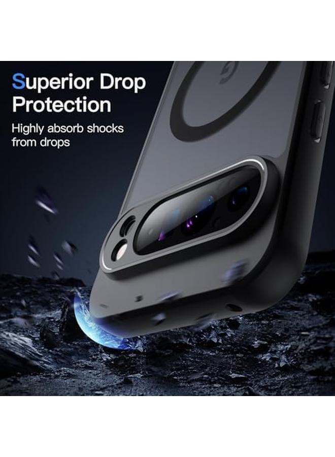 جي تيك جراب مغناطيسي لهاتف Google Pixel 9 Pro Xl 2024 متوافق مع Magsafe غطاء خلفي شفاف غير لامع مقاوم للصدمات أسود - Image 4