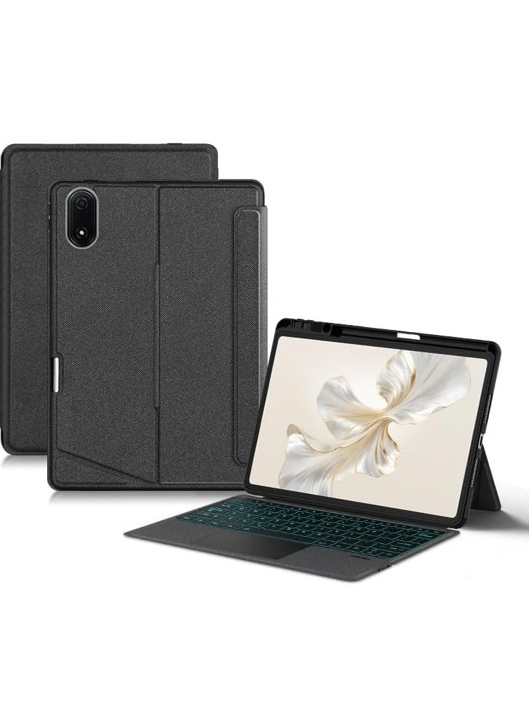 General - Keyboard Case Compatible with Honor MagicPad 2 12.3-inch (2024), Magnetic Detachable Wireless Bluetooth Backlit Keyboard, Leather Case Touchpad Trackpad Keyboard - Image 1