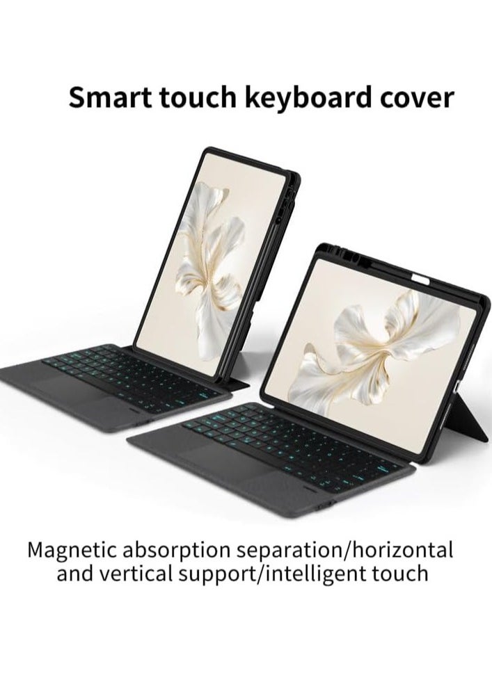 General - Keyboard Case Compatible with Honor MagicPad 2 12.3-inch (2024), Magnetic Detachable Wireless Bluetooth Backlit Keyboard, Leather Case Touchpad Trackpad Keyboard - Image 1