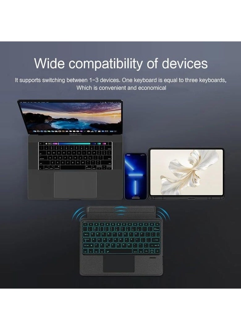 General - Keyboard Case Compatible with Honor MagicPad 2 12.3-inch (2024), Magnetic Detachable Wireless Bluetooth Backlit Keyboard, Leather Case Touchpad Trackpad Keyboard - Image 1