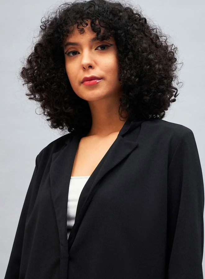 SASSAFRAS SASSAFRAS Regular Fit Notch Lapel Blazer with Button Closure