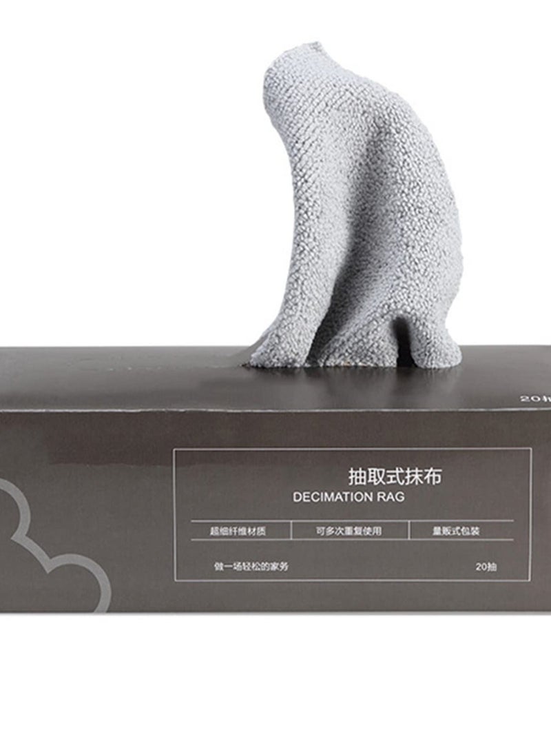 Reusable Microfiber Cleaning Cloths Roll, Washable and Absorbent Microfiber Towels for Kitchen, Dish, Window, and Car Cleaning, Multi-Purpose Towels in a Box, 15 or 20PCS Grey - Image 1