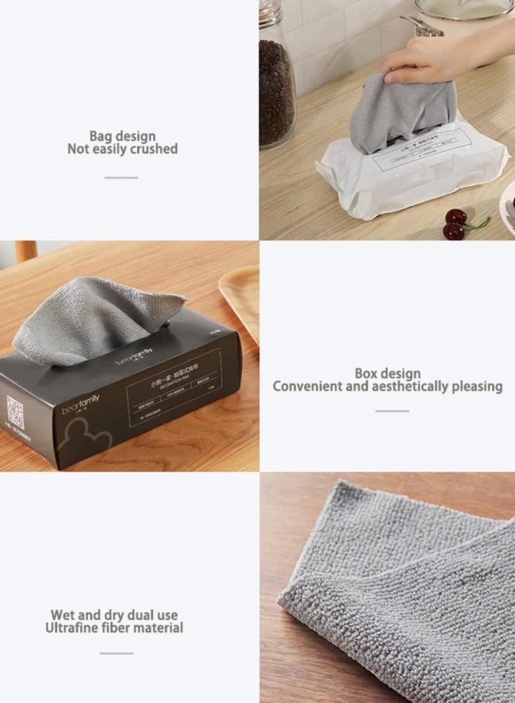 Reusable Microfiber Cleaning Cloths Roll, Washable and Absorbent Microfiber Towels for Kitchen, Dish, Window, and Car Cleaning, Multi-Purpose Towels in a Box, 15 or 20PCS Grey - Image 5