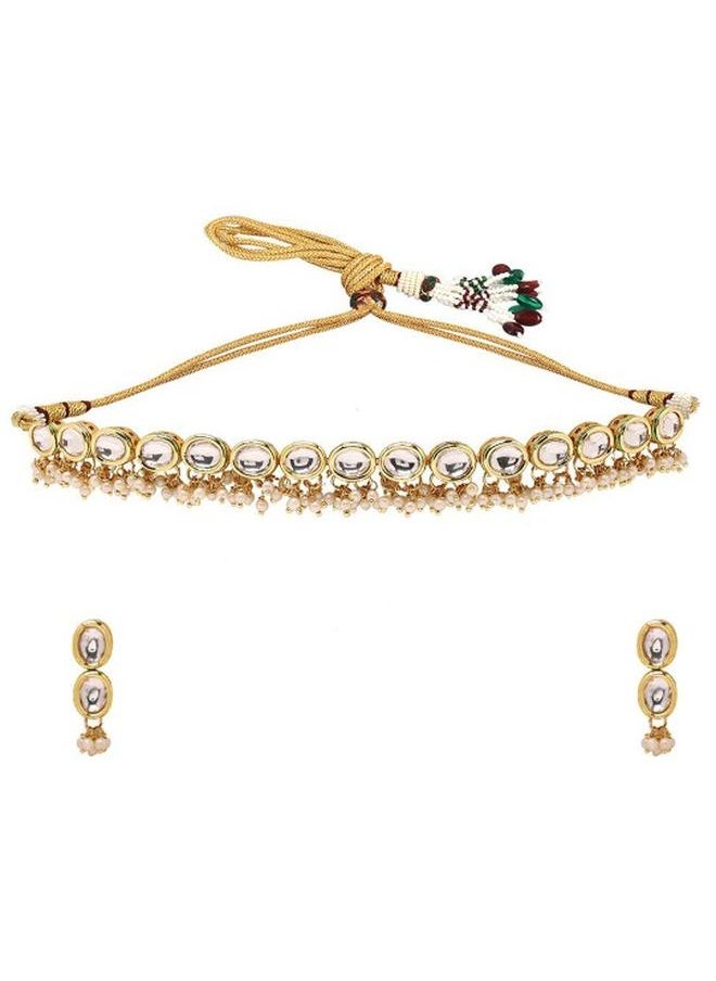 Priyaasi Ethnic Women Brass Jewellery Set with pattern and secured with closure and styled in ideal for Ethnic moments — exude elegance in every glance.  - Image 3