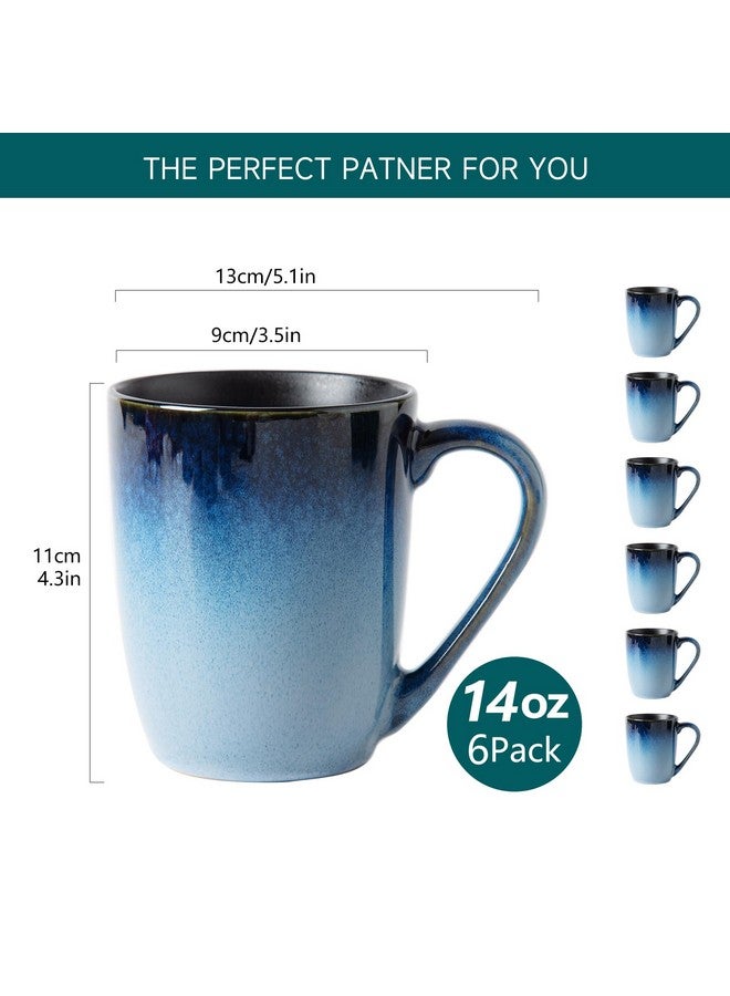 MONITO مجموعة أكواب قهوة MONITO سعة 14 أونصة، مجموعة أكواب سيراميك كبيرة حديثة مع مقبض للشاي/لاتيه/حليب/كاكاو، أكواب شاي مضحكة للمكتب والمنزل، هدايا خطوبة...  - Image 2