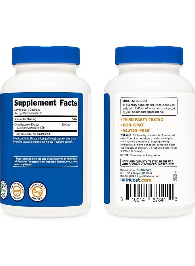 Nutricost, Citrus Bergamot, 120 Capsules (600 mg per Capsule) - Image 2
