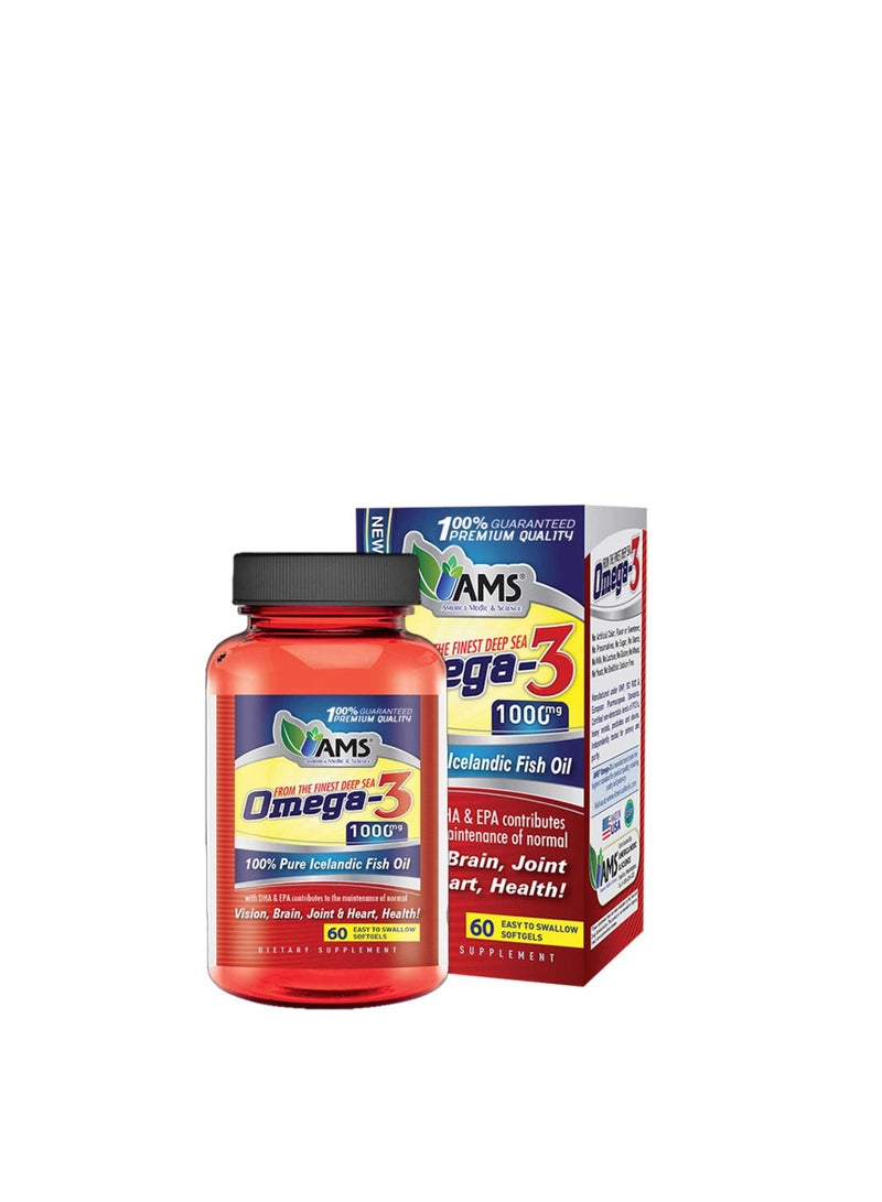 إيه إم إس Omega 3 1000 mg 60 Softgels