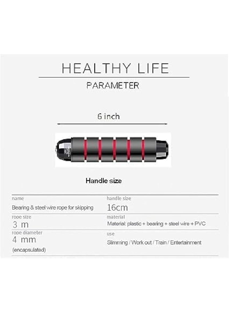 CAZADORA Speed Jump Rope – Premium PVC Speed Rope for Adults & Kids | Ideal for Speed Training, HIIT, Aerobics, CrossFit, Boxing, MMA, Endurance & Cardio Workouts | Tangle-Free, Adjustable Length, Smooth Ball Bearings for Rapid Rotation, 6-inch Memory Foam Ergonomic Handles for Superior Grip & Comfort, Lightweight Portable Design, Travel-Friendly, Quick-Adjust System, Durable PVC Cable, Professional-Grade Gym Equipment for Home & Studio Use in Saudi Arabia & GCC Markets – Black | Perfect for speed drills, double-unders, agility training and calorie-burning routines. Optimized for Noon KSA shoppers: lightweight 140g, compact 16cm x 10cm x 3cm, adjustable for all heights, anti-slip memory foam handles, durable PVC cable, maintenance-free ball bearings. Ideal gift for athletes, students and fitness enthusiasts. - Image 2