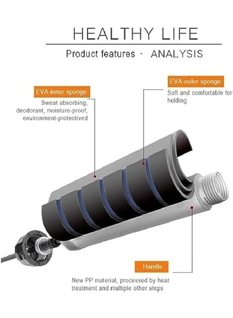 CAZADORA Speed Jump Rope – Premium PVC Speed Rope for Adults & Kids | Ideal for Speed Training, HIIT, Aerobics, CrossFit, Boxing, MMA, Endurance & Cardio Workouts | Tangle-Free, Adjustable Length, Smooth Ball Bearings for Rapid Rotation, 6-inch Memory Foam Ergonomic Handles for Superior Grip & Comfort, Lightweight Portable Design, Travel-Friendly, Quick-Adjust System, Durable PVC Cable, Professional-Grade Gym Equipment for Home & Studio Use in Saudi Arabia & GCC Markets – Black | Perfect for speed drills, double-unders, agility training and calorie-burning routines. Optimized for Noon KSA shoppers: lightweight 140g, compact 16cm x 10cm x 3cm, adjustable for all heights, anti-slip memory foam handles, durable PVC cable, maintenance-free ball bearings. Ideal gift for athletes, students and fitness enthusiasts. - Image 3