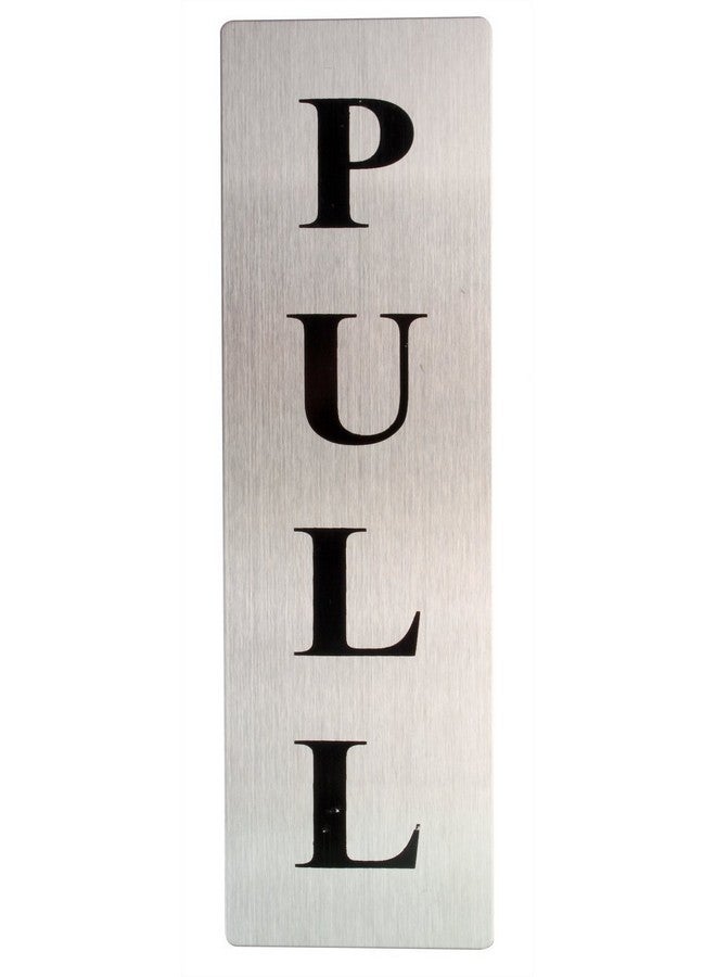 eS³kube Self Adhesive Stainless Steel PUSH & PULL Metal Signage Board- Set of 4 Pieces - Image 3