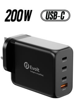TC-400 200W Fast Wall Charger With 3 PD Type-C Outputs And 1 USB-A QC 3.0 Output And GaN Protection