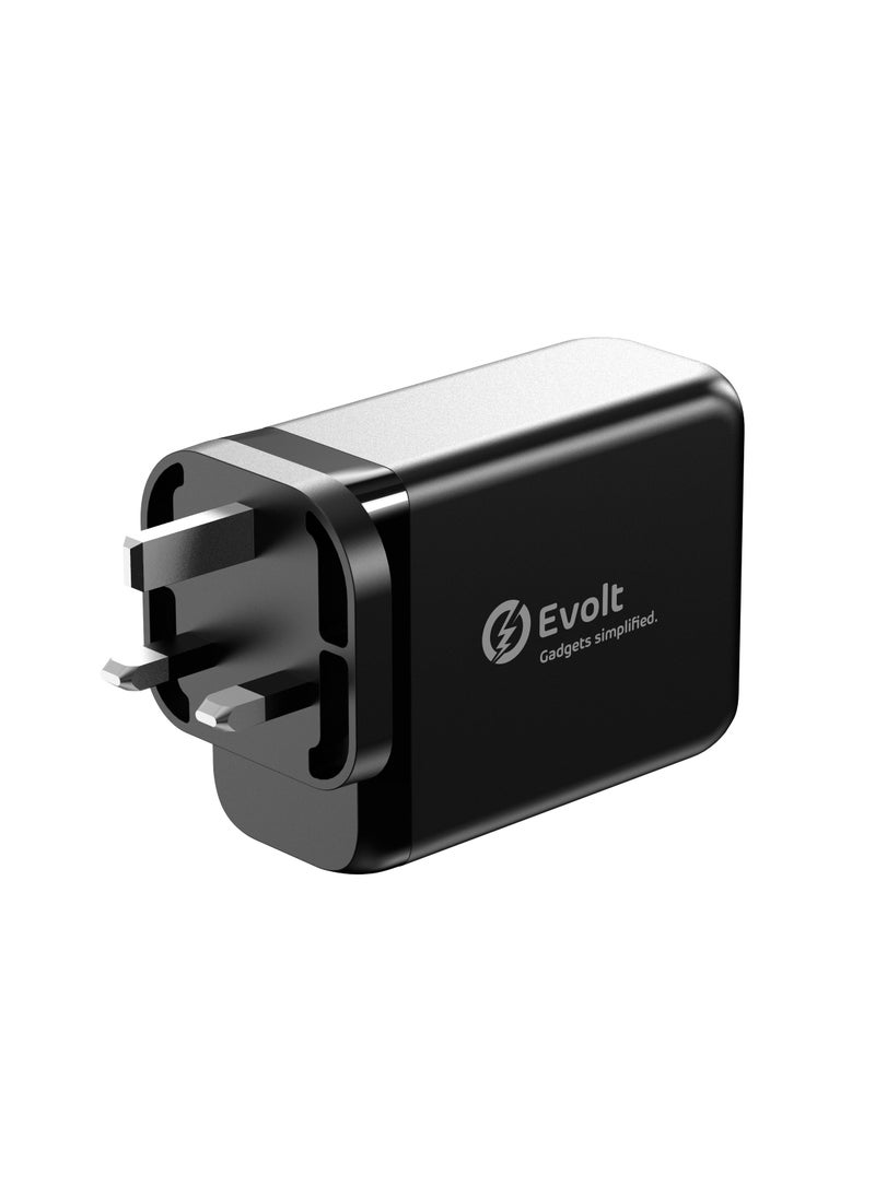 Evolt - TC-400 200W Fast Wall Charger With 3 PD Type-C Outputs And 1 USB-A QC 3.0 Output And GaN Protection - Image 1