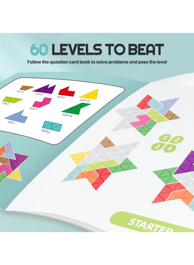 CMGTYYD. أحجية - أحجية تانغرام، مكعبات تركيب، مكعبات على شكل دماغ، لعبة أحجية هندسية، منطقية، ذكاء، هدية تعليمية من مونتيسوري للأطفال والكبار، لعبة أحجية نجمة سداسية الرؤوس. - Image 2