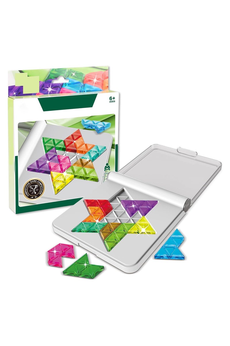 CMGTYYD. أحجية - أحجية تانغرام، مكعبات تركيب، مكعبات على شكل دماغ، لعبة أحجية هندسية، منطقية، ذكاء، هدية تعليمية من مونتيسوري للأطفال والكبار، لعبة أحجية نجمة سداسية الرؤوس. - Image 1