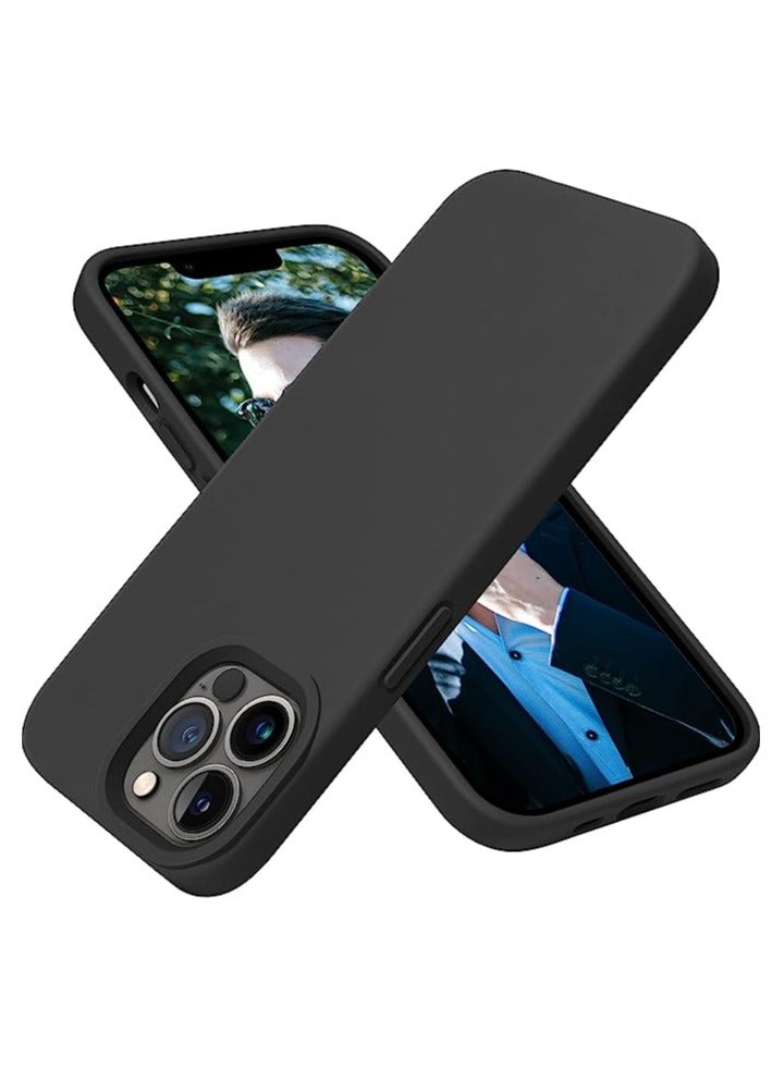 ACLIX Compatible with iPhone 13 Pro Case,Liquid Silicone Slim Protective Shockproof Phone Case Cover with Anti-Scratch Microfiber Lining, 6.1 inch (Black) - Image 1