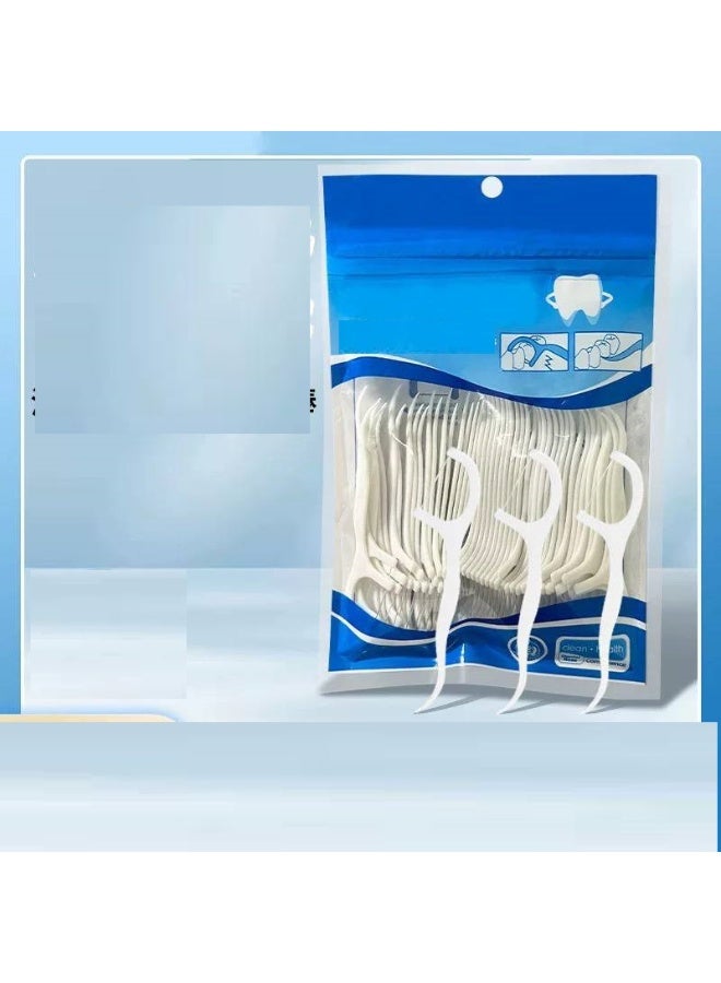 خيط أسنان طبي لإزالة بقايا الطعام بسهولة والحفاظ على نظافة الفم – مجموعة من 50 قطعة عملية وسهلة الاستخدام.