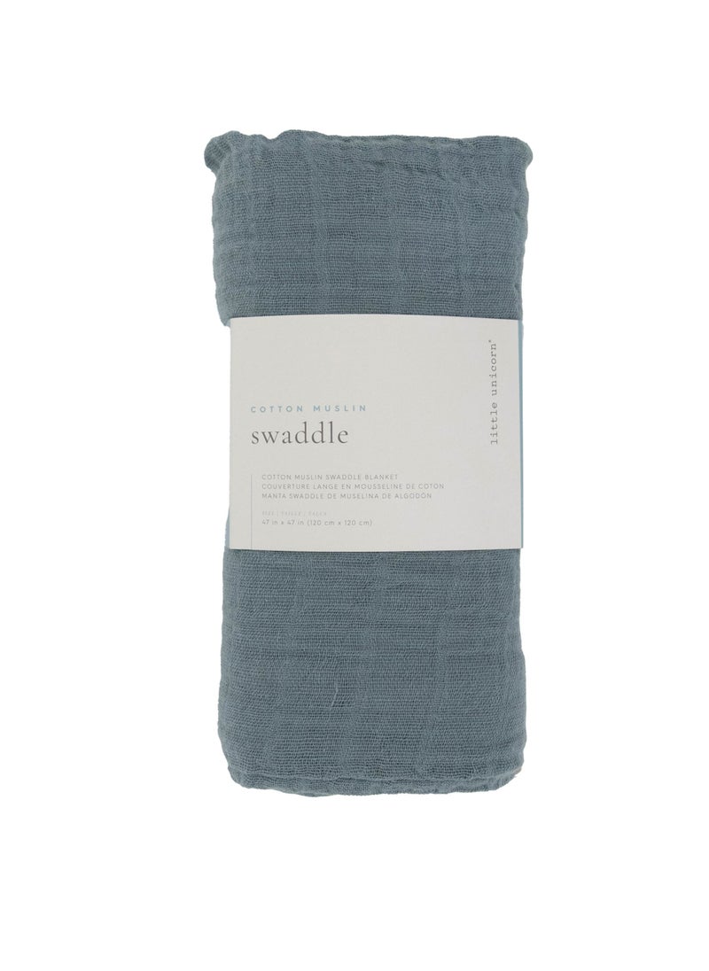 ليتل يونيكورن - Cotton Muslin Swaddle Single 	Sea - Image 1