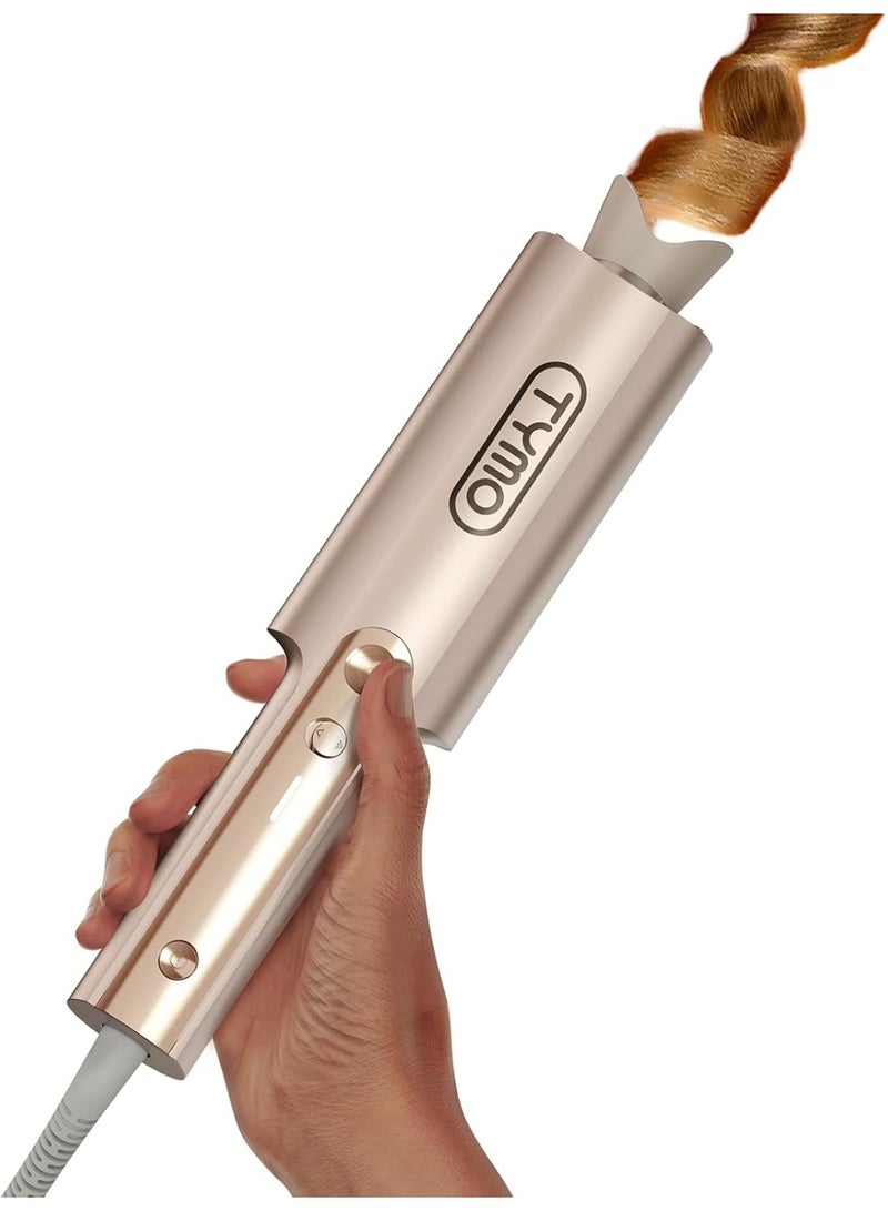 TYMO CurlPro Plus Automatic Rotating Curling Iron for Long Hair, Ceramic Barrel, 32mm, Gold - Image 1