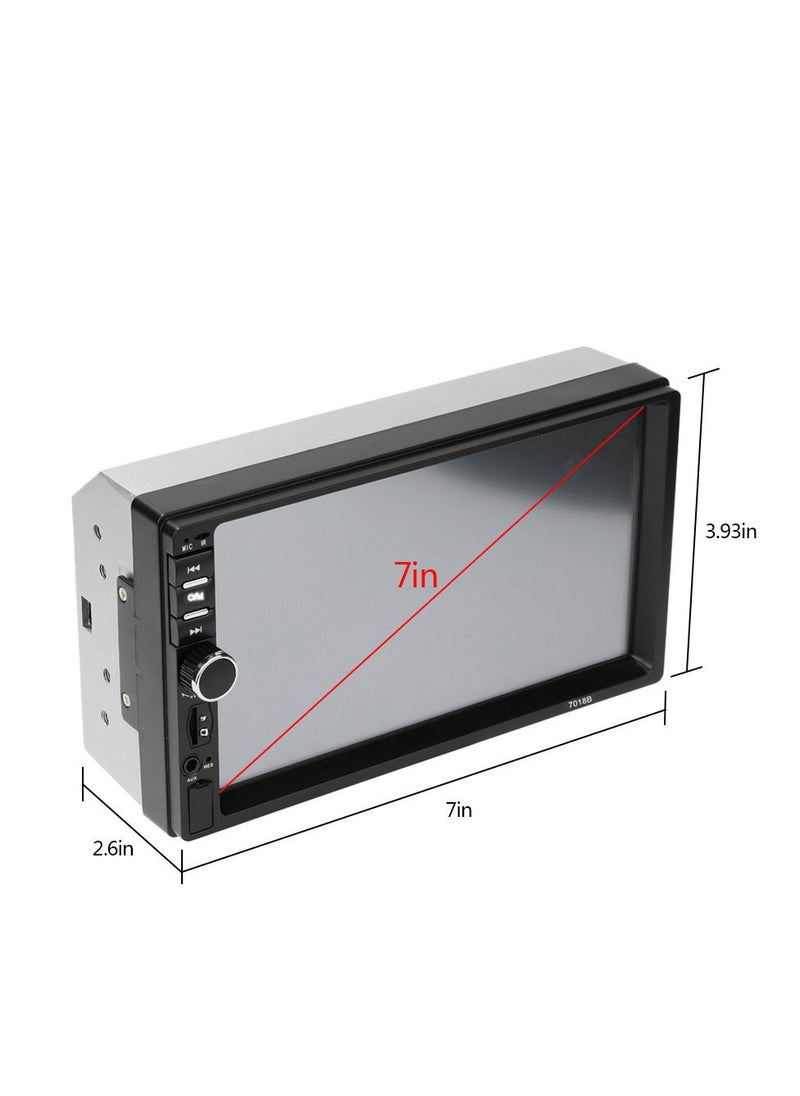 Generic - 7-inch Double Din Car Stereo Receiver 2 Din Car Radio Autoradio Touchscreen BT MP5 Player with Reversing Camera Remote Control - Image 1
