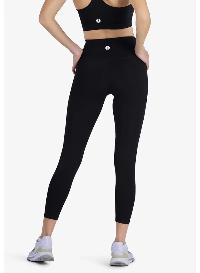 YesEco YesEco Women’s Black Sports Leggings – High-Waist, Stretchable, Moisture-Wicking Activewear Pants – Recycled Nylon | Ideal for Yoga, Gym, Running, Pilates & Hiking (Only Pant)