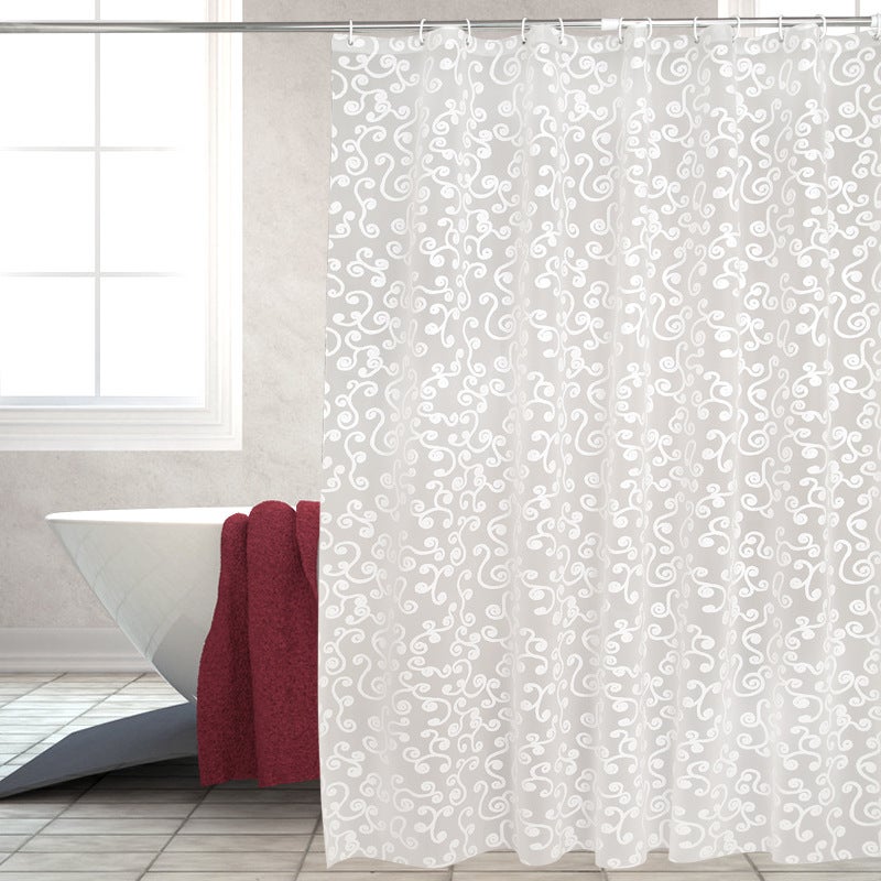 general PEVA Waterproof Mildew Proof Thickened Shower Curtain Striped Print Bathroom - Image 1