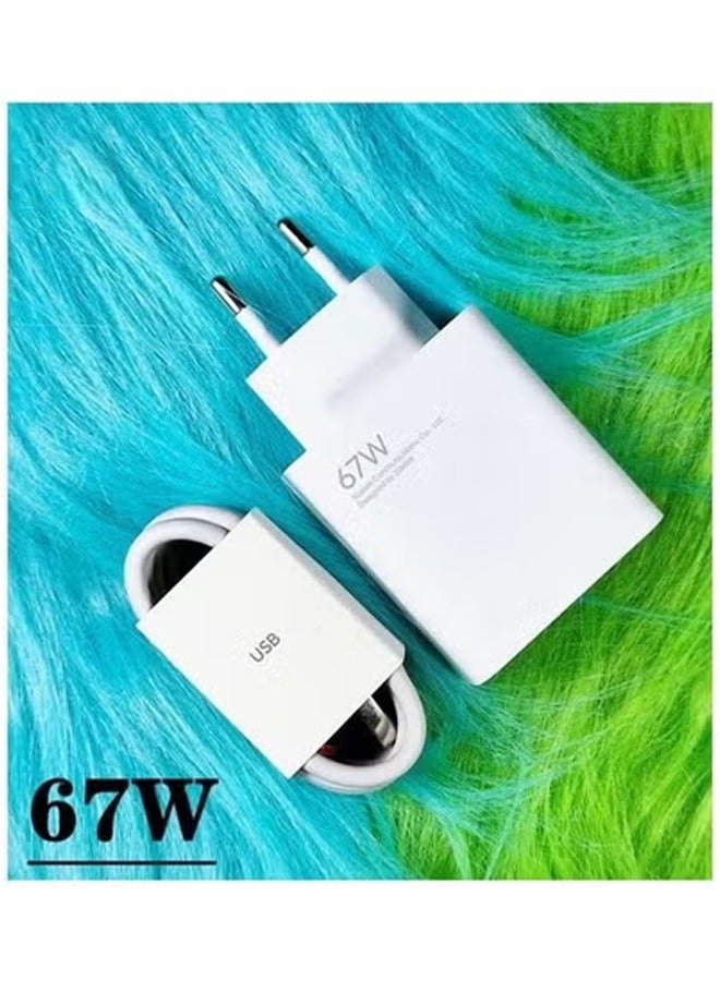 TIGER 67W Charge Adapter with 6A Type-C Cable – High-Speed Fast Charging Power Delivery for Smartphones and Tablets – Compact, Reliable, and Efficient White Wall Charger Compatible with USB-C Devices - Image 3