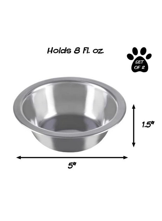 PETMAKER Set Of 2 StainlessSteel Dog Bowls  Cage, Kennel, And Crate Hanging Pet Bowls For Food And Water  8Oz Each And Dishwasher Safe By Petmaker, Silver - Image 2