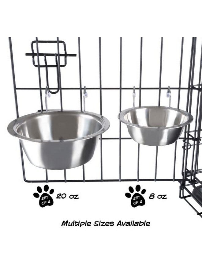 PETMAKER Set Of 2 StainlessSteel Dog Bowls  Cage, Kennel, And Crate Hanging Pet Bowls For Food And Water  8Oz Each And Dishwasher Safe By Petmaker, Silver - Image 5