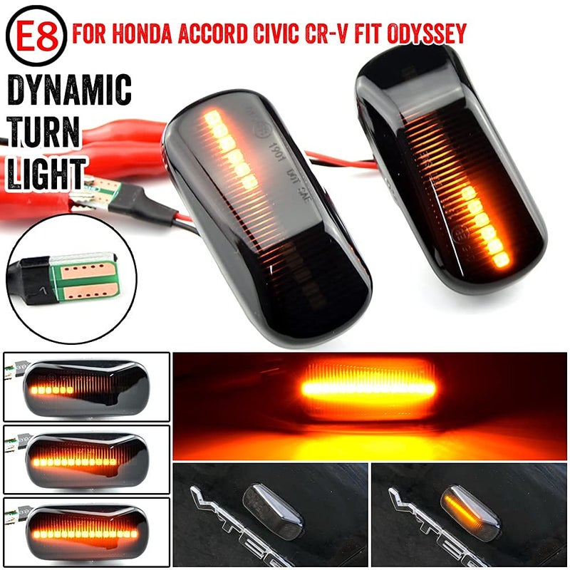 ضوء إشارة جانبي LED ديناميكي متوافق مع هوندا سيفيك أكورا إنتغرا NSX - Image 3