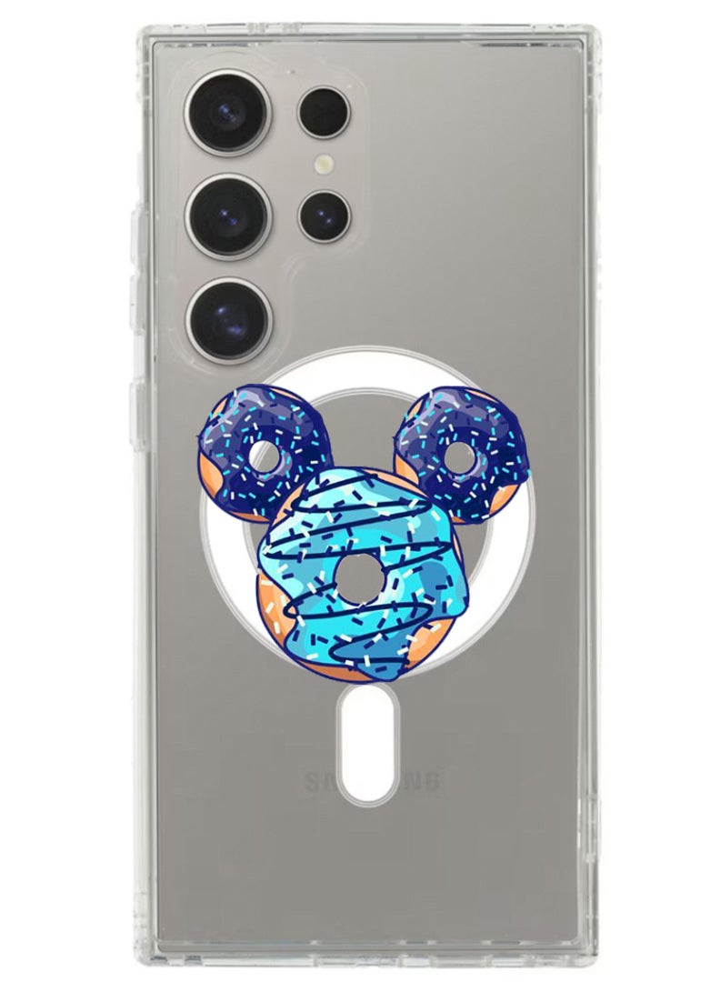 Theodor Magnetic Case for Samsung Galaxy S24 Ultra 6.8-inch Compatible with MagSafe Wireless Charging, Shockproof Phone Bumper Cover Donut Mickey - Image 1