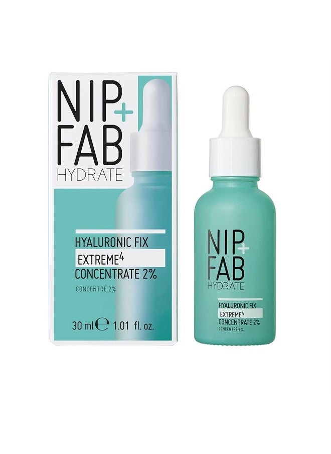 NIP+FAB Nip + Fab Hyaluronic Fix Extreme 4 2% Concentrate, Daily Concentrated Drops for Face, Quick drying serum to replenish moisture levels. For dewy and visibly plumped skin, Multicolor, 30ML  - Image 1