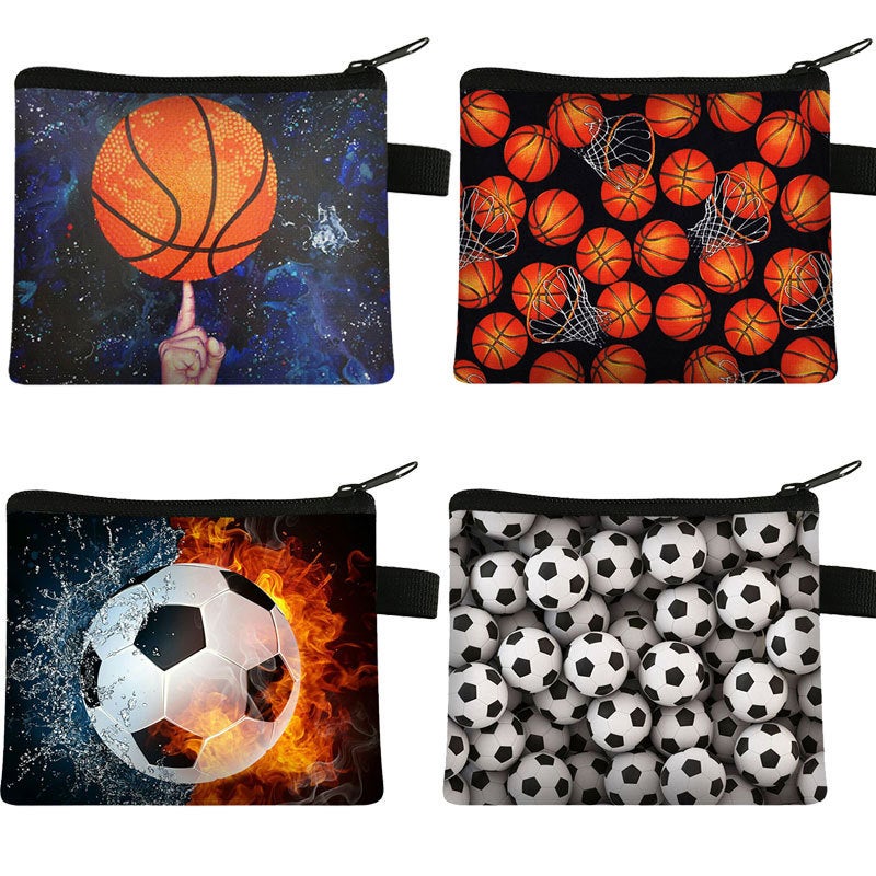 New Football Coin Card Holder For Kids, Trendy Cute Key Card Holder, Student Mini High-End Short Wallet - Image 1