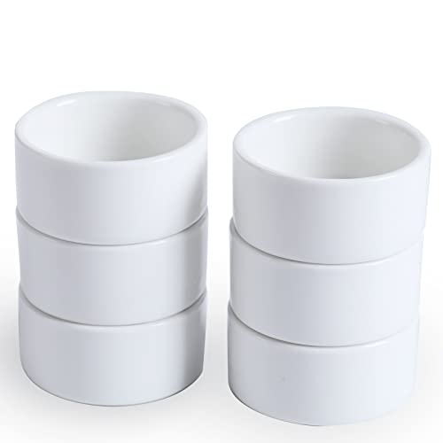 HAOTOP 1 oz Mini Porcelain Ramekins Set of 6, Small Ceramics Souffle Dish, Exactly Designed for Dipping Sauce, Ketchup, Salsa and Jams, 30ml White - Image 1