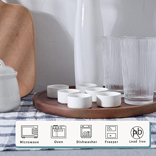HAOTOP 1 oz Mini Porcelain Ramekins Set of 6, Small Ceramics Souffle Dish, Exactly Designed for Dipping Sauce, Ketchup, Salsa and Jams, 30ml White - Image 5