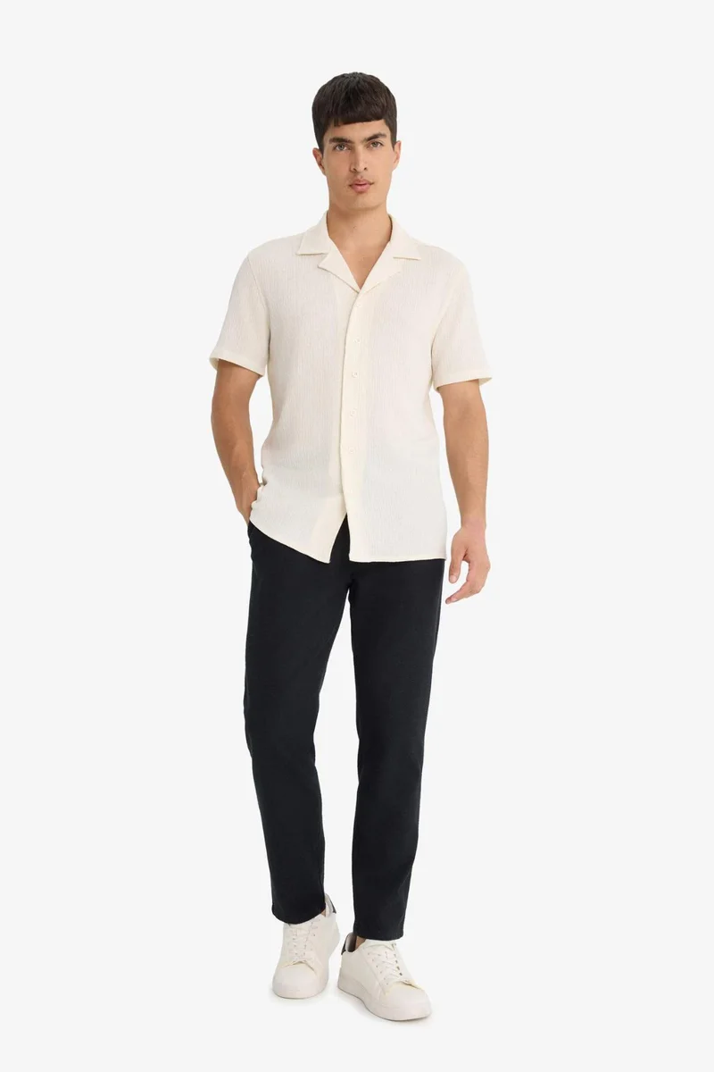 DeFacto Jogger Fit Elastic Waist Cotton Textured Trousers
