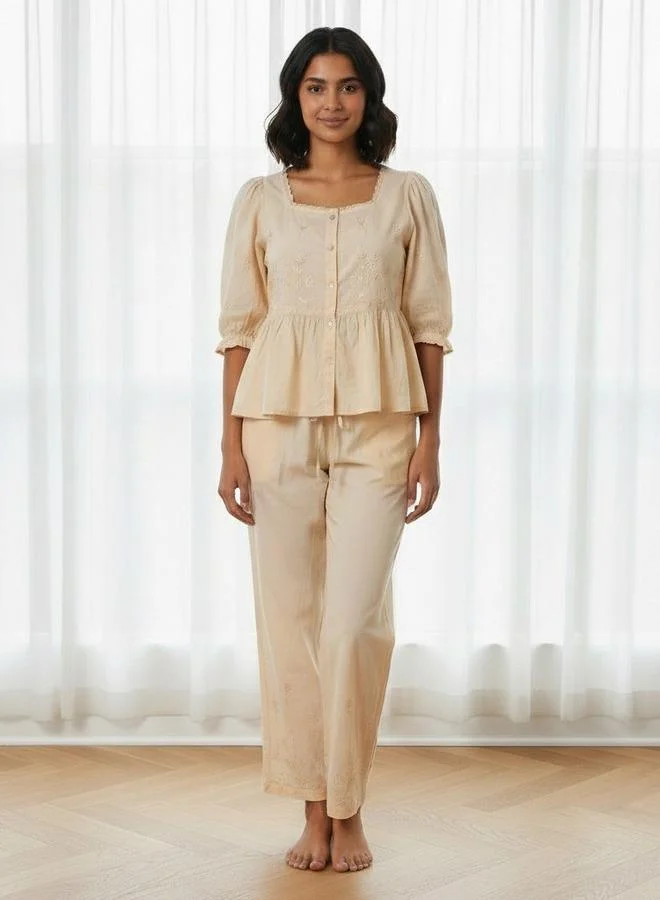 Splash FAV Pyjama Set Button Down Top & Trousers Cotton