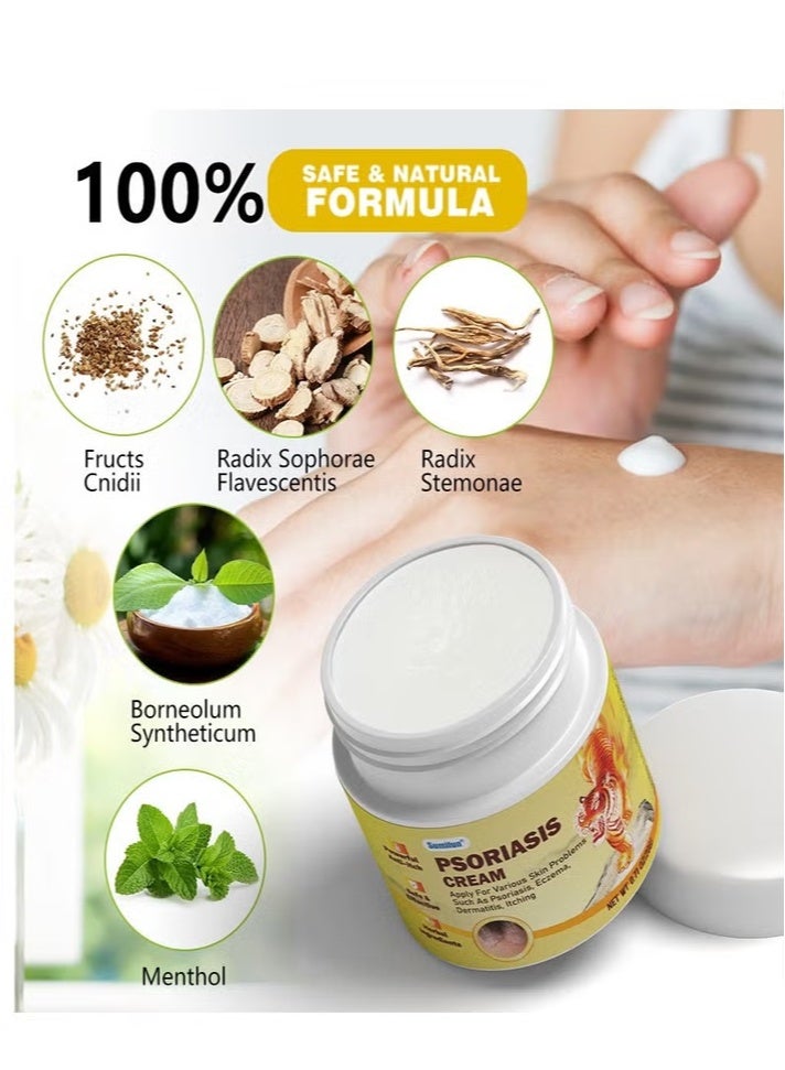 Sumifun Antibacterial Cream For Psoriasis And Eczema Antifungal Cream, Helps Eczema, Ringworm Anti-Itch Cream With Gentler And Safer Herbal Ingredients Quickly Relives Itching For Face And Body - Image 3