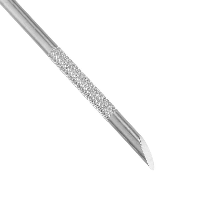 Double-ended Cuticle Pusher Nail Manicure Tool round Loop and Slanted Steel Ends Metal Silver Nail Cuticle Remover for Gel Polish Removal at Home Or Salon - Image 3