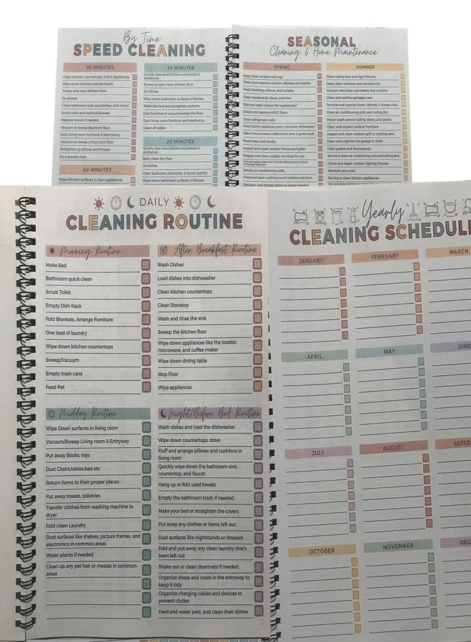 UMOKO ADHD Cleaning Planner, Daily Weekly Monthly Household Cleaning Schedule, 8.27 x 11.22 inch Chore Chart Organizer - Image 5