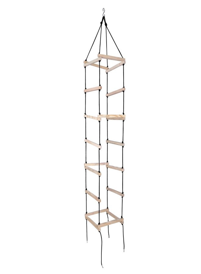 Boffle Hanging Square Ladder for Kids | Rope Ladder for Kids for Physical Activity | Tunnel Ladder Kids for Outdoor | Durable Hanging 4-Side Ladder Kids Made of Natural Wood - Image 1