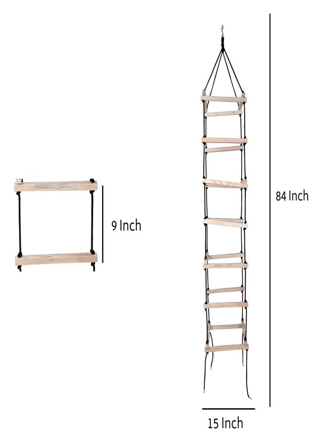 Boffle Hanging Square Ladder for Kids | Rope Ladder for Kids for Physical Activity | Tunnel Ladder Kids for Outdoor | Durable Hanging 4-Side Ladder Kids Made of Natural Wood - Image 4