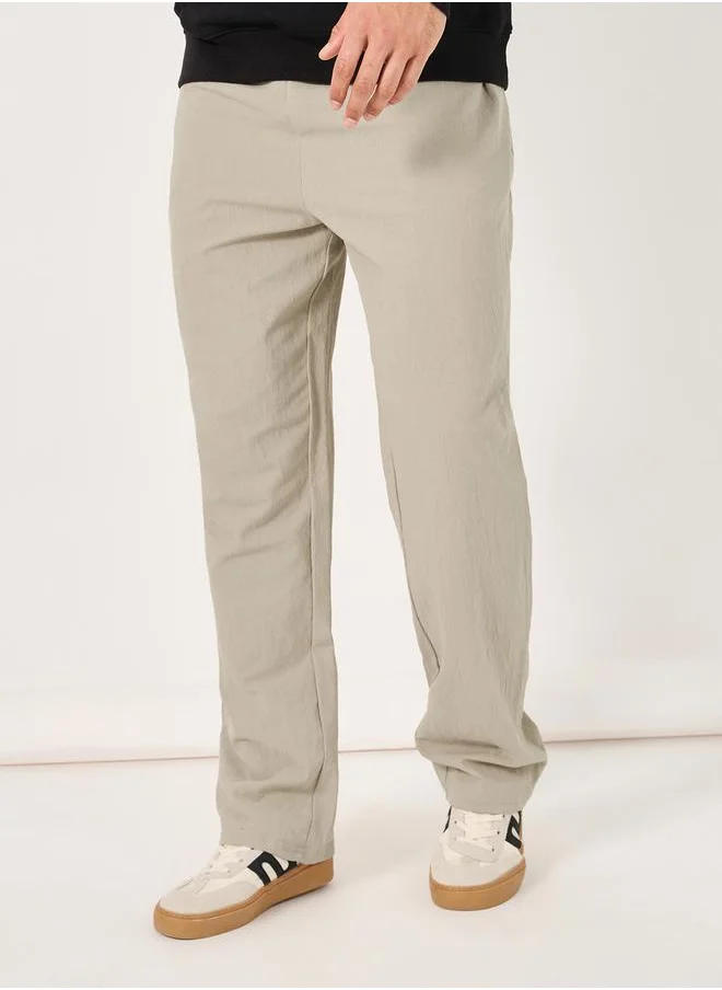 Styli Relaxed Fit Drawcord Waist Woven Pants