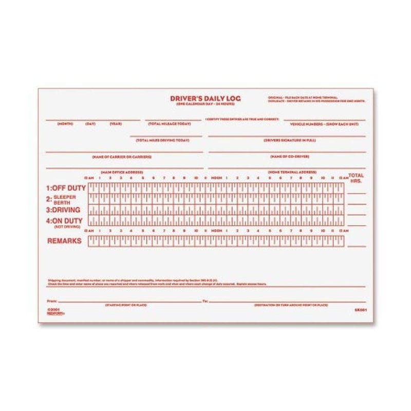 Rediform Driver's Daily Log Book, Carbon, 2 Part, 5.5 x 7.875 Inches, 31 Forms (6K681) - Image 5